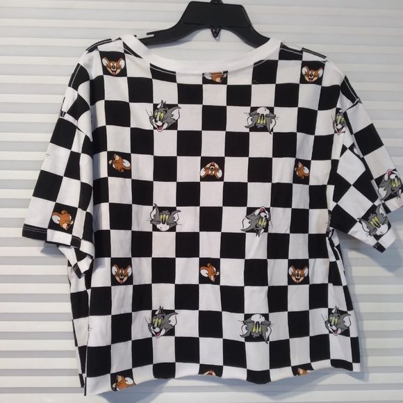 Tom & Jerry Checkered Crop Top Ladies X-Large - Picture 4 of 5